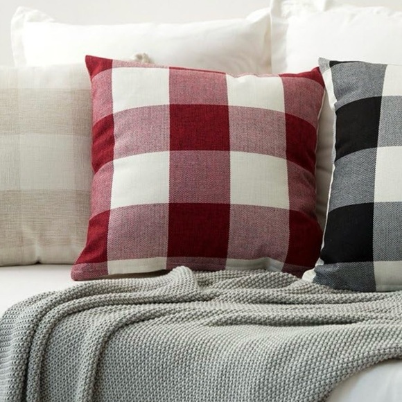 Pack of 4 Checkers Buffalo Plaids Linen Pillow Covers 20x20 - Picture 7 of 8